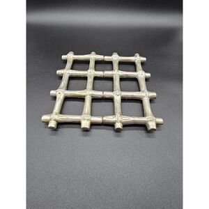 Leonard‎ Silverplate Expanding Bamboo Design Trivets from ITALY ~ VTG MCM ~ MINT